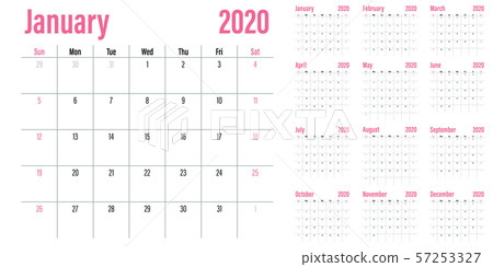 Calendar planner 2020 template vector illustration Calendar planner 2020 template vector illustration 57253327