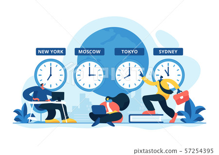 Time zones concept vector illustration Time zones concept vector illustration 57254395