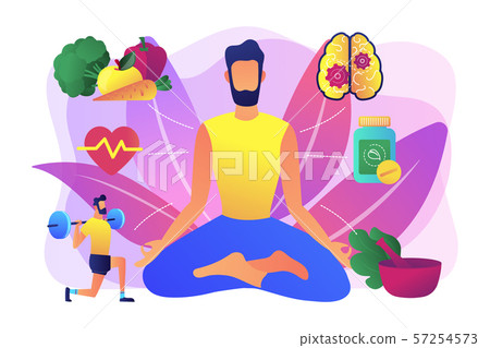 Holistic medicine concept vector illustration 57254573