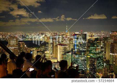 Night view of central Tokyo city 57254664