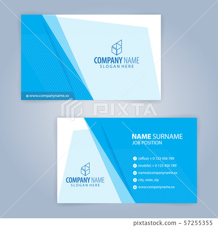 Blue and White Modern Company Business Card Template