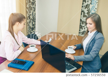 Business concept of teamwork in the office. Two 57256550