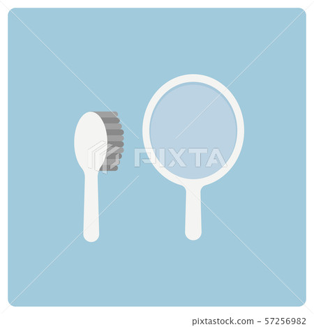 生活用品:梳子和手鏡 生活用品:梳子和手鏡 57256982