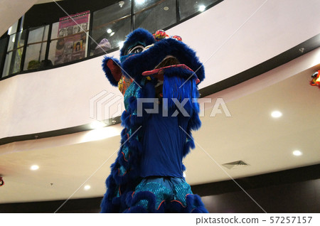 Replica of lion dance costume displayed for the public. Replica of lion dance costume displayed for the public. 57257157