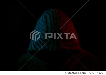 Portrait of Invisible man in the hood Portrait of Invisible man in the hood 57257327