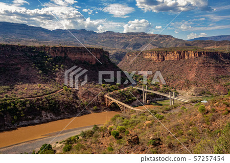 old and new bridge across Blue Nile, Ethiopia 57257454