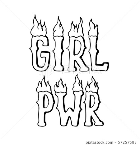 Girl power quote hand drawn lettering. Feminism 57257595