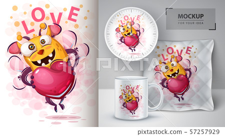 Cute bee with heart - mockup for your idea 57257929