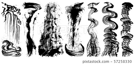 瀑布手寫的刷子例證 57258330