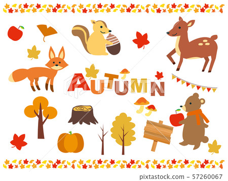 Autumn leaves and animals Autumn leaves and animals 57260067