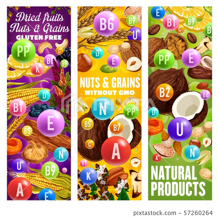 GMO free nuts, dried fruits and grains 57260264