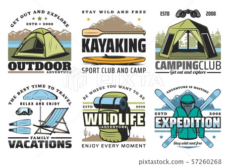 Kayaking, camping, diving and hiking sport 57260268