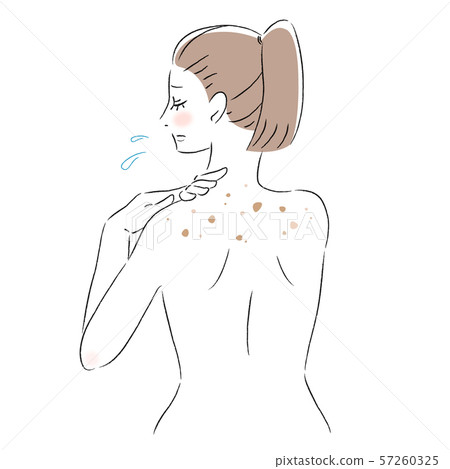 Back skin worries stain woman 57260325