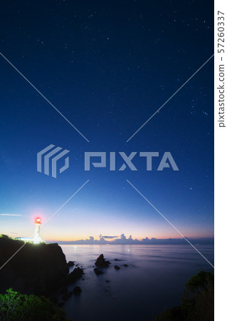 Daiozaki Lighthouse and Orion Theater before dawn 57260337