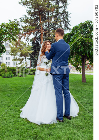 beautiful young wedding couple in nature, couple beautiful young wedding couple in nature, couple 57260782