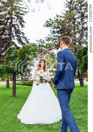 beautiful young wedding couple in nature, couple beautiful young wedding couple in nature, couple 57260784