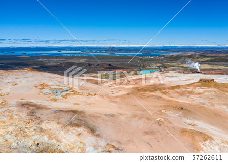 Iceland geothermal zone Namafjall - area in field Iceland geothermal zone Namafjall - area in field 57262611
