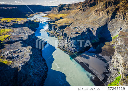 Fantastic view of canyon and waterfall Fantastic view of canyon and waterfall 57262619