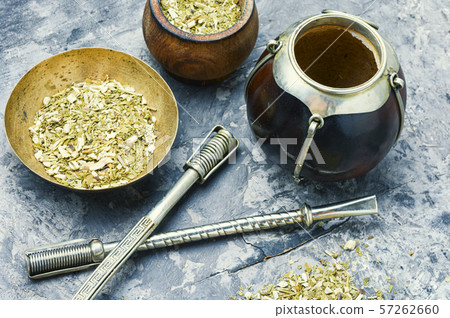 Yerba mate tea in a calabash gourd Yerba mate tea in a calabash gourd 57262660