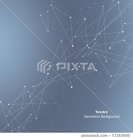 Geometric pattern with connected lines and dots. Vector illustration 57263600