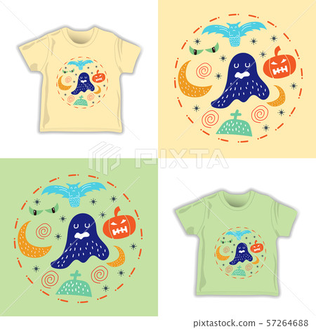 kids childish halloween seamless pattern vector 57264688