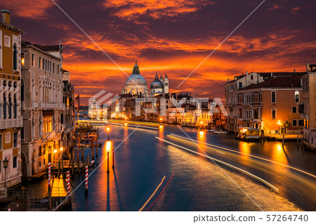 Grand Canal and Basilica Santa Maria della Salute, Venice, Italy. Grand Canal and Basilica Santa Maria della Salute, Venice, Italy. 57264740