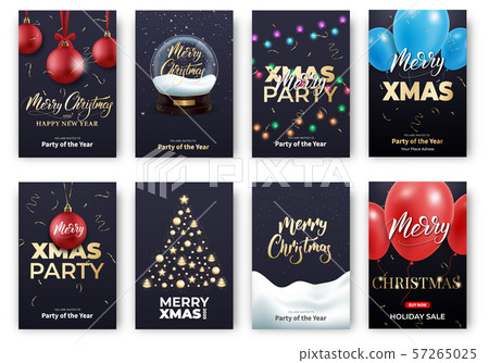 Christmas cards. Merry Xmas holiday poster design layout templates 57265025