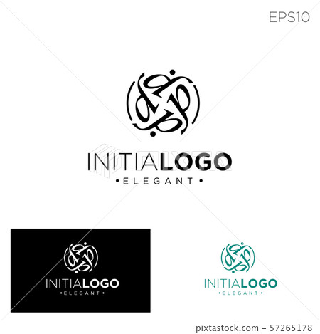 monogram initial p, pp, p logo template black 57265178