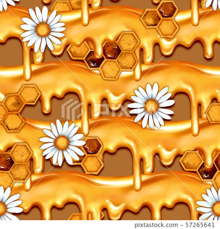 Seamless dripping honey pattern 57265641