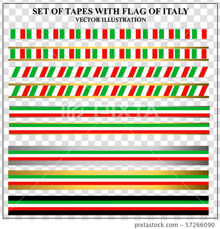 Set of tapes with flags Italy. Vector illustration. 57266090