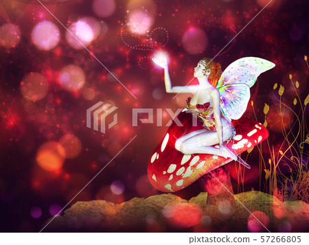 Magic mushroom fairy 57266805