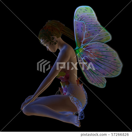Flower fairy sitting Flower fairy sitting 57266826