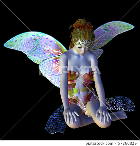 Flower fairy sitting 57266829