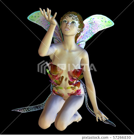 Flower fairy sitting Flower fairy sitting 57266830