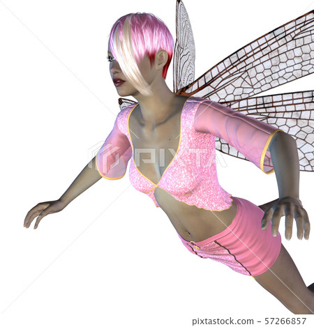 Fairy with pink dragonfly wings 57266857