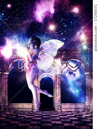 Ancient hall and starry fairy 57266971