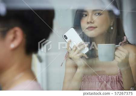 Woman lifestyle rainy day Woman lifestyle rainy day 57267375