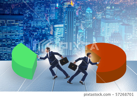 Business analytics concept with pie chart Business analytics concept with pie chart 57268701