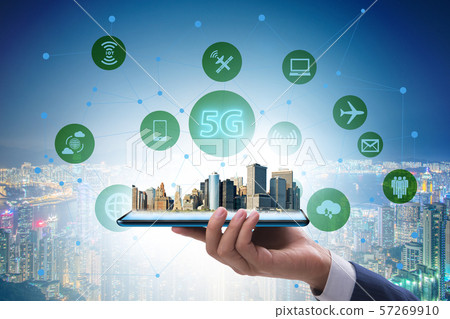 5G mobile technology concept - high internet speed 5G mobile technology concept - high internet speed 57269910