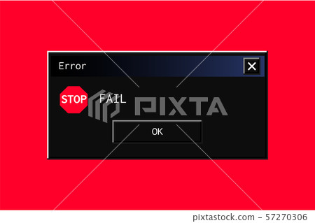 Modern night mode theme of a vintage error message - Stock Illustration ...