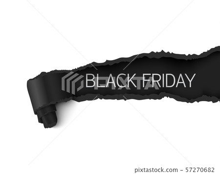 Black Friday sale banner realistic torn paper design Black Friday sale banner realistic torn paper design 57270682