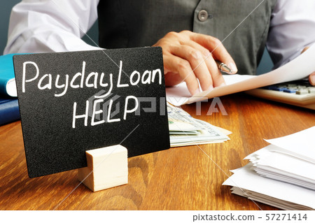 Plate with sign Payday loan help Plate with sign Payday loan help 57271414
