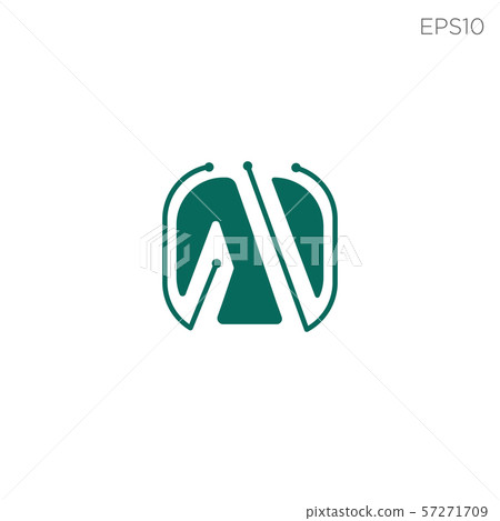 monogram initial a, a logo template black color 57271709