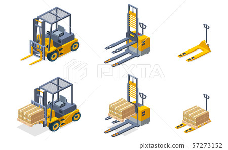 Warehouse hydraulic machines isometric set 57273152