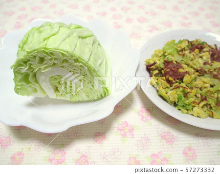 用春捲心菜和雞蛋炒的鹹豆 用春捲心菜和雞蛋炒的鹹豆 57273332