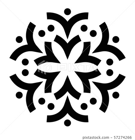 Snowflake icon. Christmas and winter theme. Simple flat black illustration on white background Snowflake icon. Christmas and winter theme. Simple flat black illustration on white background 57274266
