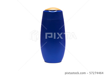 Blue bottle with shampoo, isolated on white Blue bottle with shampoo, isolated on white 57274464