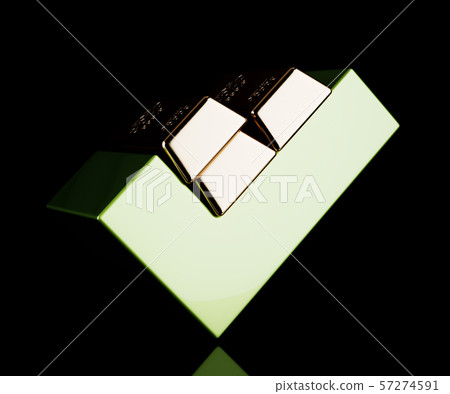 Checkmark with golden bars 57274591