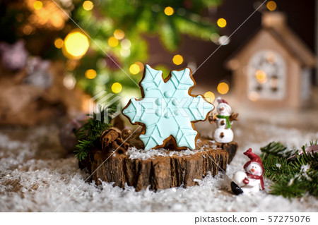 Holiday traditional food bakery. Gingerbread blue 57275076