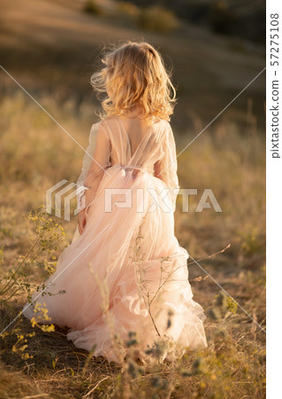 Portrait of a beautiful little princess girl in a 57275108